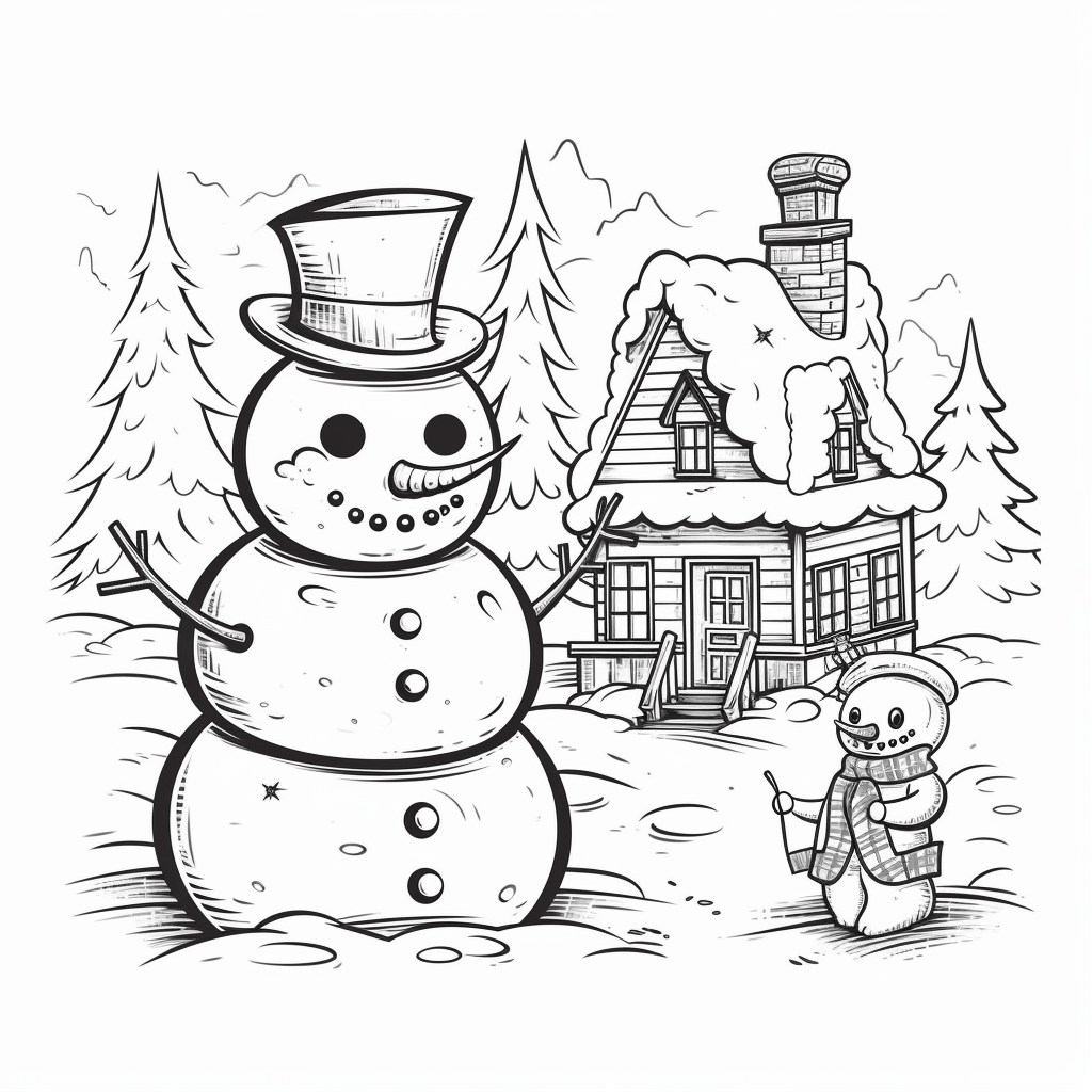 "Schneemann" Ausmalbild - kostenlos herunterladen