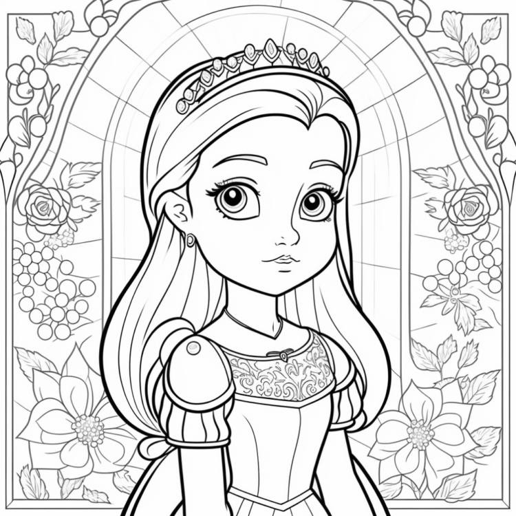 Dibujo para colorear castillo princesa