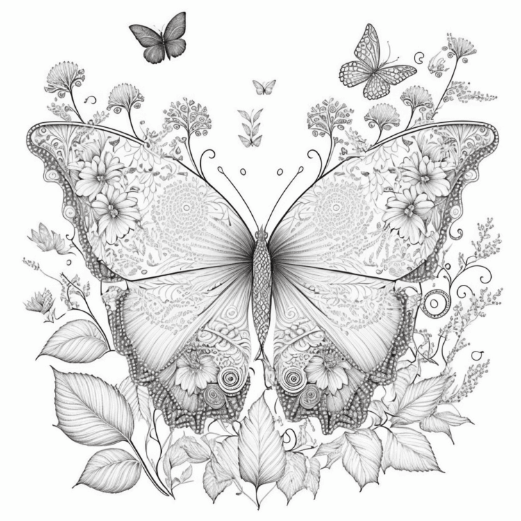 Dibujo para colorear mariposa