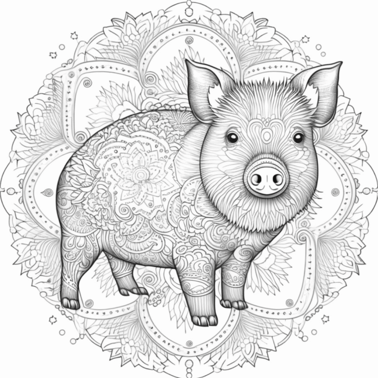 Coloring picture piggy