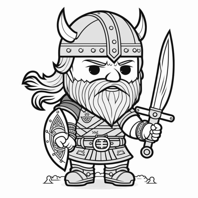 Dibujo para colorear Vikingo sabio