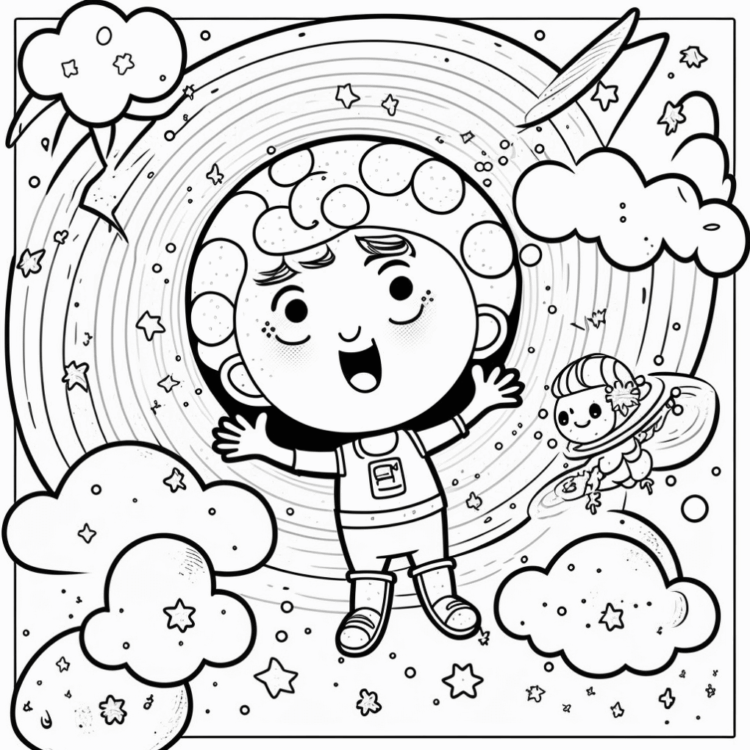 Dibujo para colorear astronauta