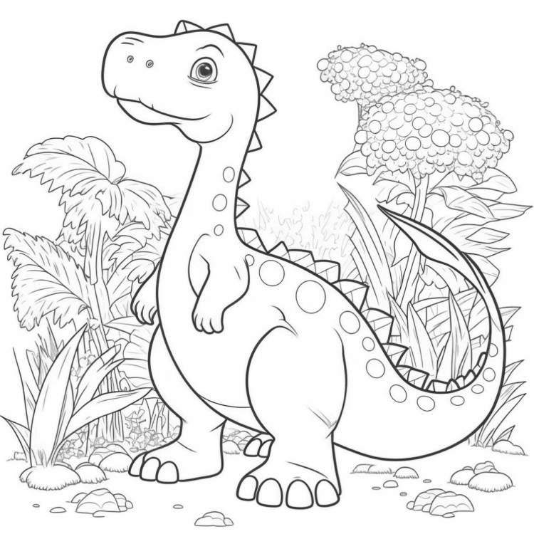 Coloring picture dinosaur