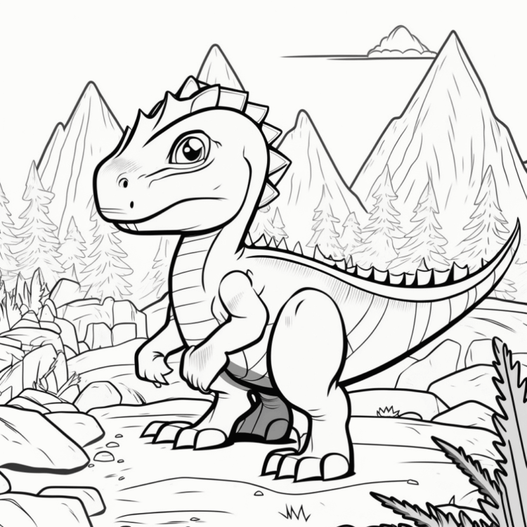 Coloring picture dinosaur T-Rex