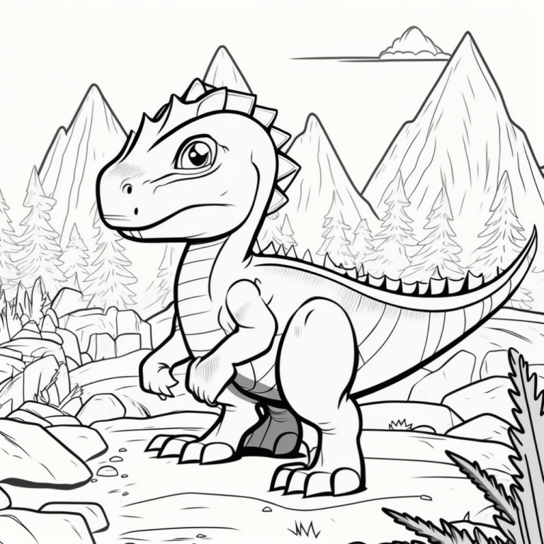  "Dinosaurier T-Rex" Ausmalbild - kostenlos herunterladen 