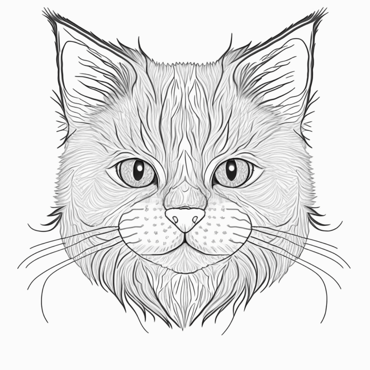 Coloring picture cat portrait