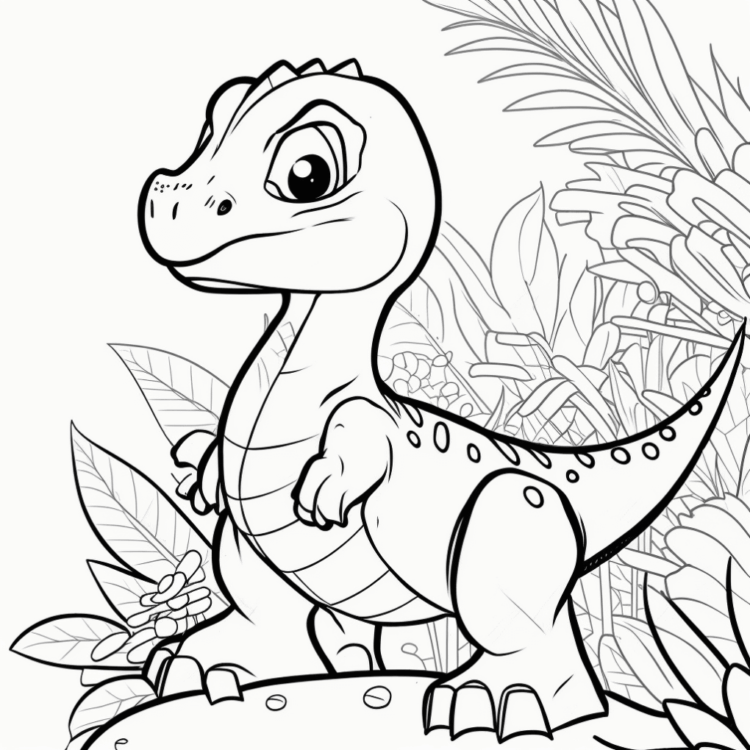 Ausmalbild Kleiner Dinosaurier