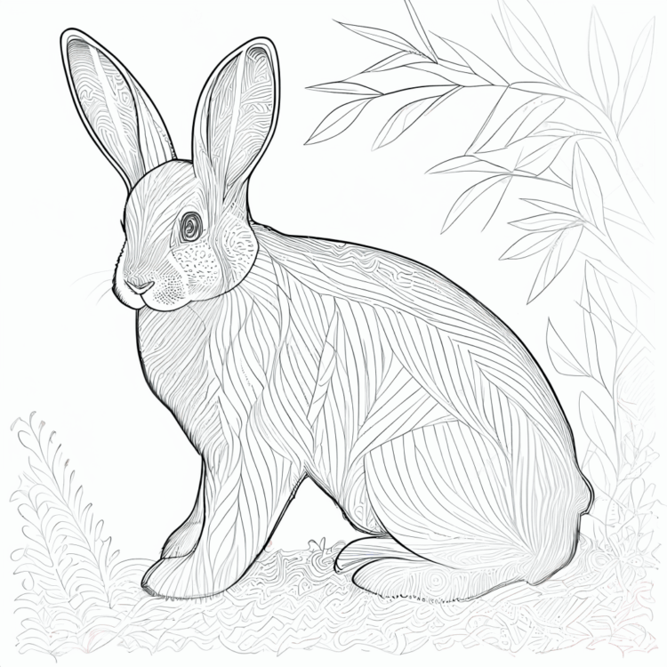 Dibujo para colorear Conejo de Pascua abstracto