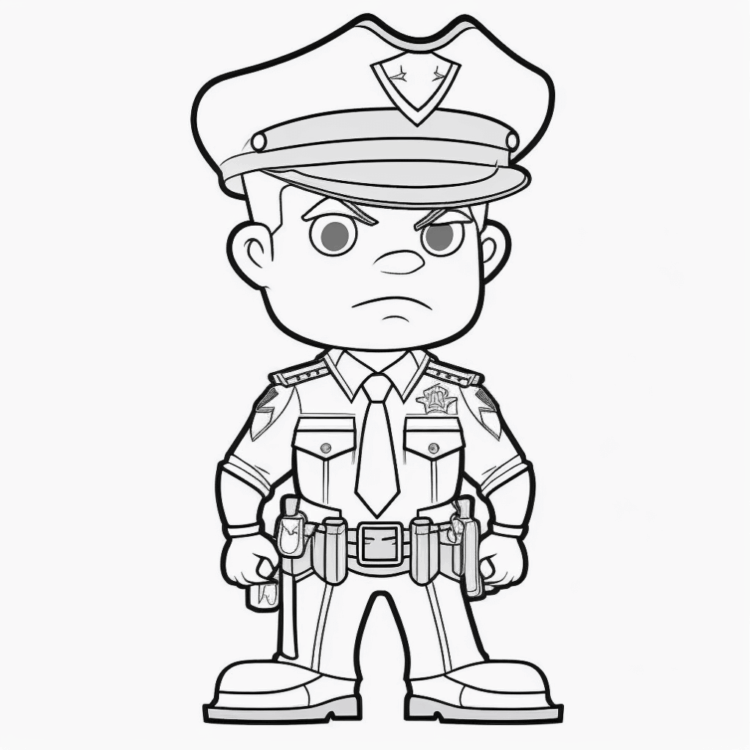 Coloring picture policeman