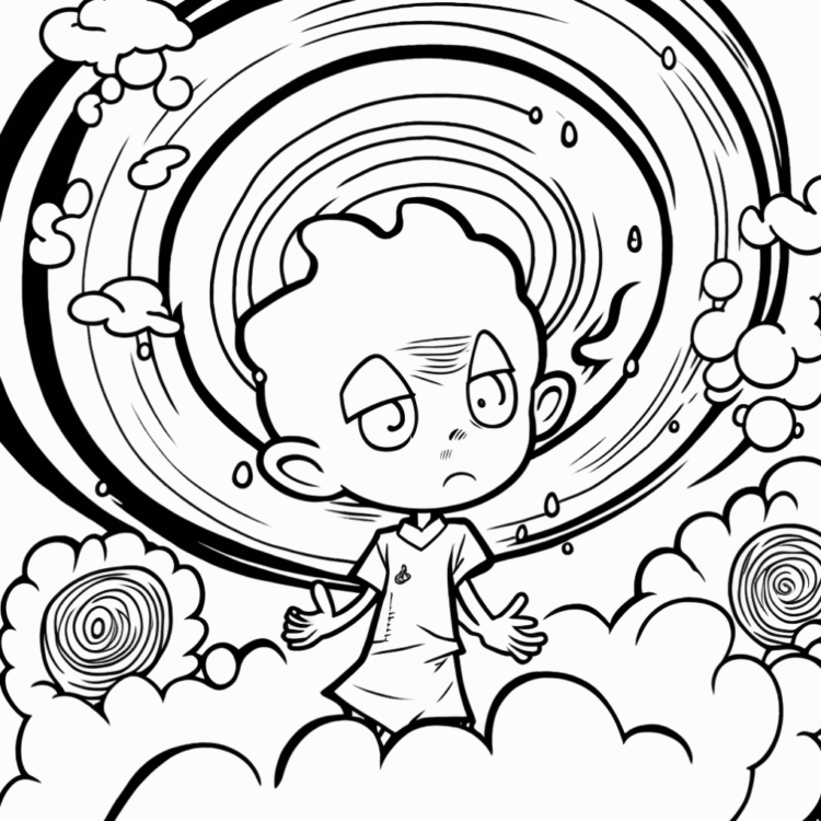 Coloring picture Sleepy in space