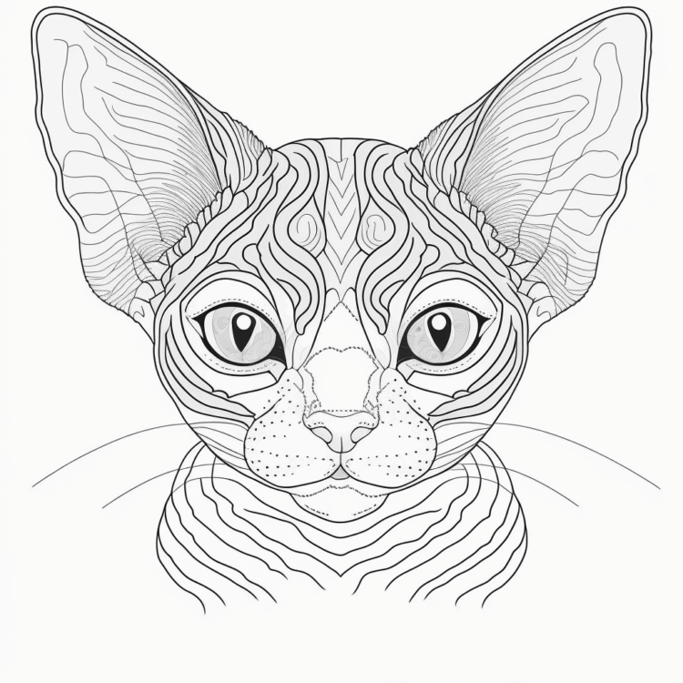 Dibujo para colorear Gato Sphynx