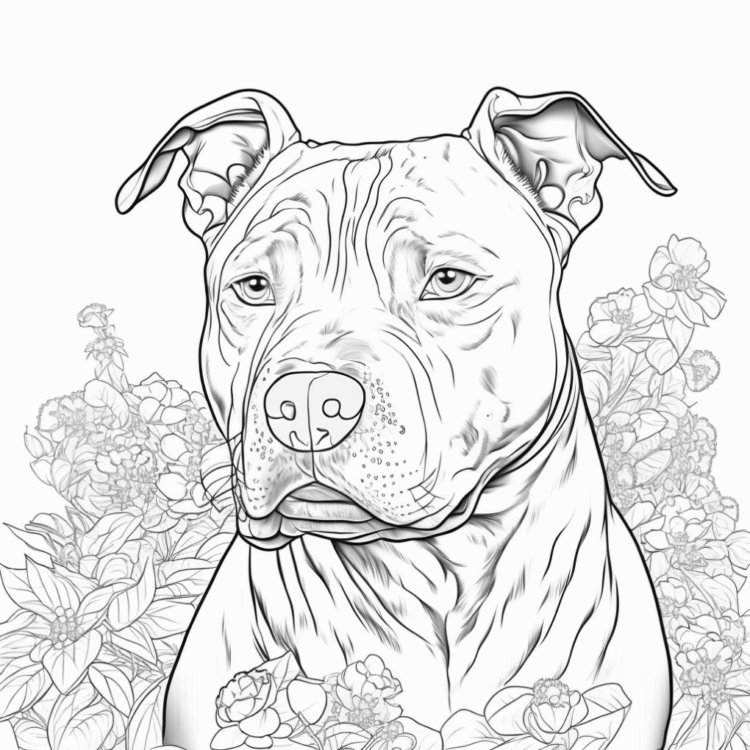 Pitbull coloring page