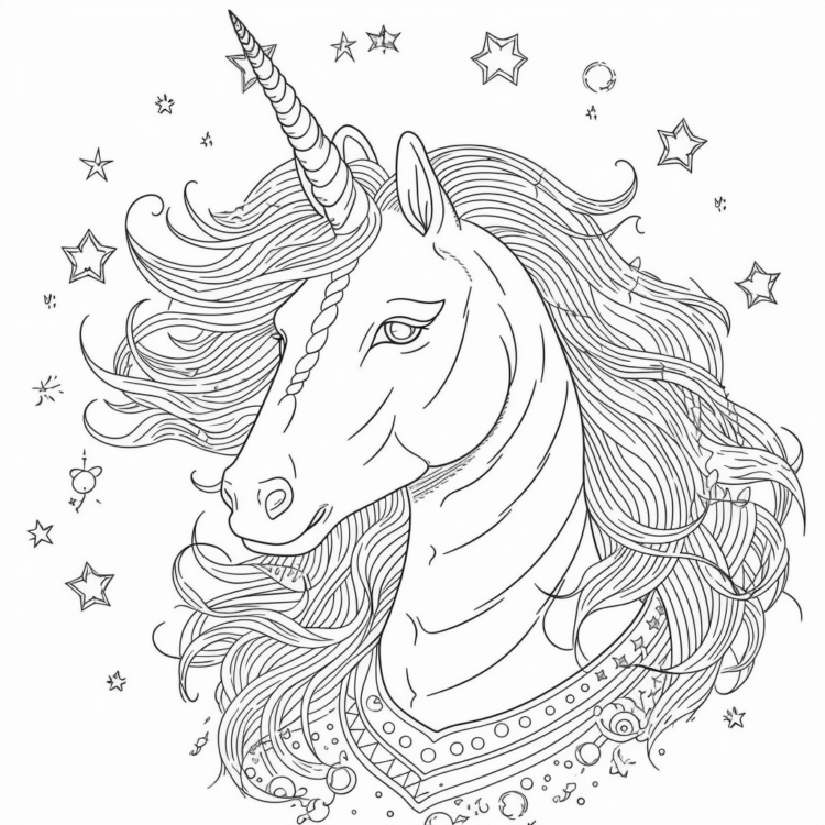 Ausmalbild Einhorn Verzaubert