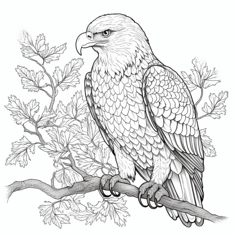Coloring picture magnificent eagle