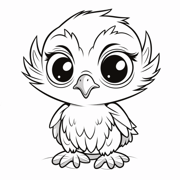 Dibujo para colorear águila bebé