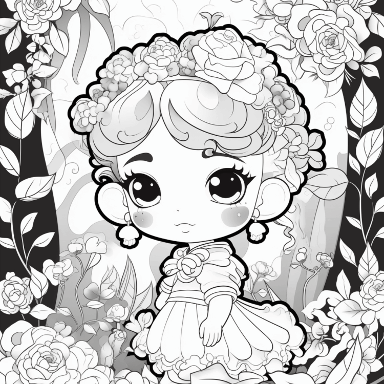 Dibujo para colorear Princesa Zen