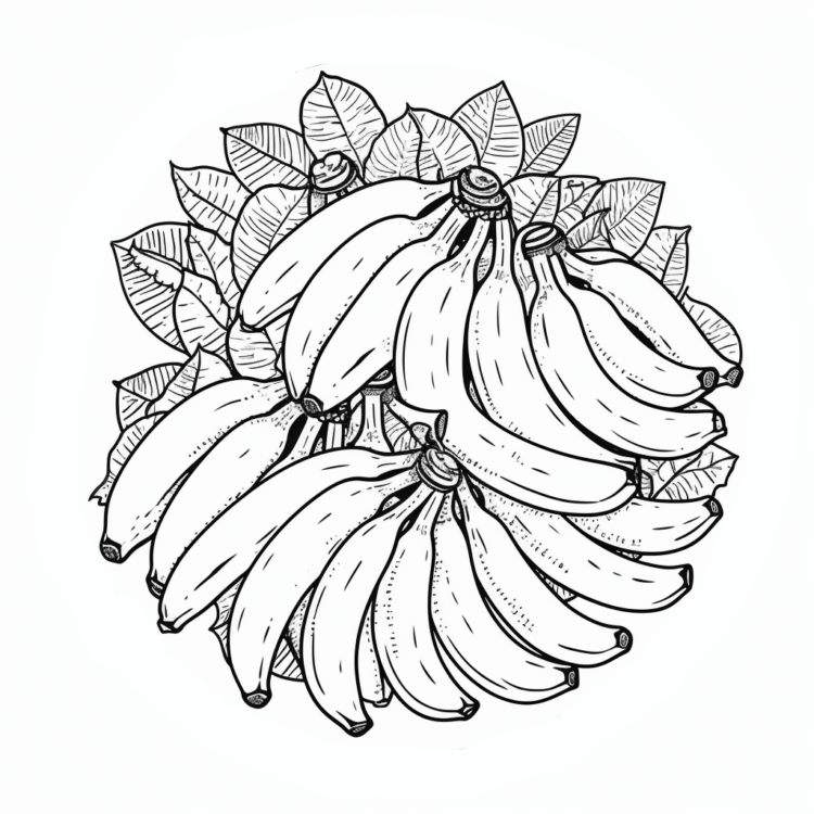 Dibujo para colorear plátano