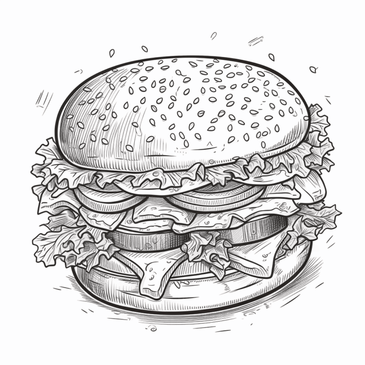 Dibujo para colorear de Hamburguesa con queso