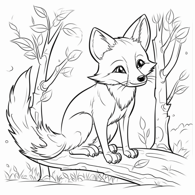 Ausmalbild Dünner Fuchs