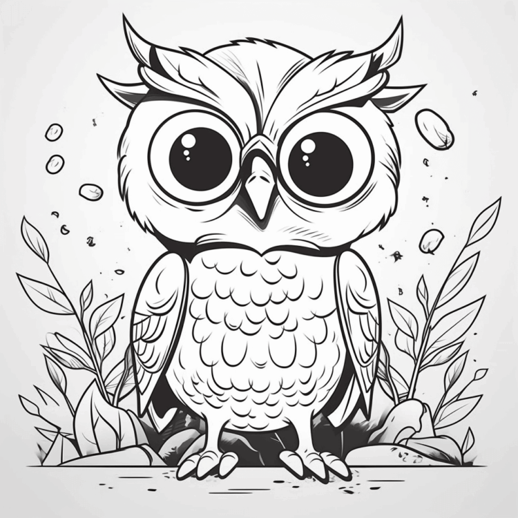 Dibujo para colorear búho