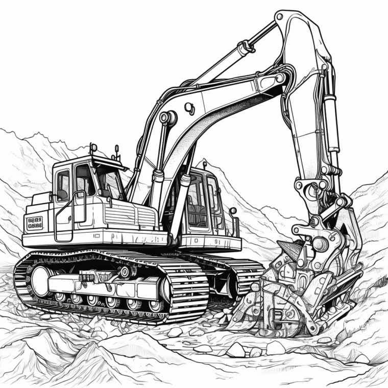 Bagger Ausmalbilder - Kostenlose Malvorlagen - Mal-O-Mat