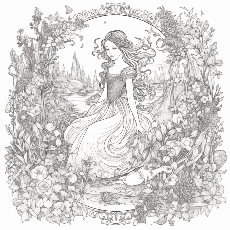 Dibujo para colorear Princesa encantadora