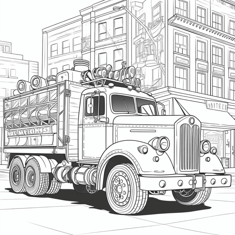 Coloring picture fire engine (4)