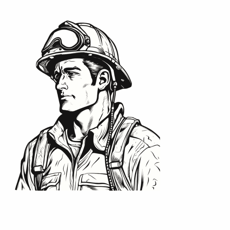 Coloring picture fireman