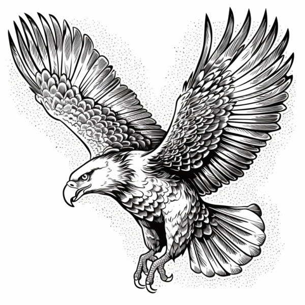  "Fliegender Adler" Ausmalbild - kostenlos herunterladen 