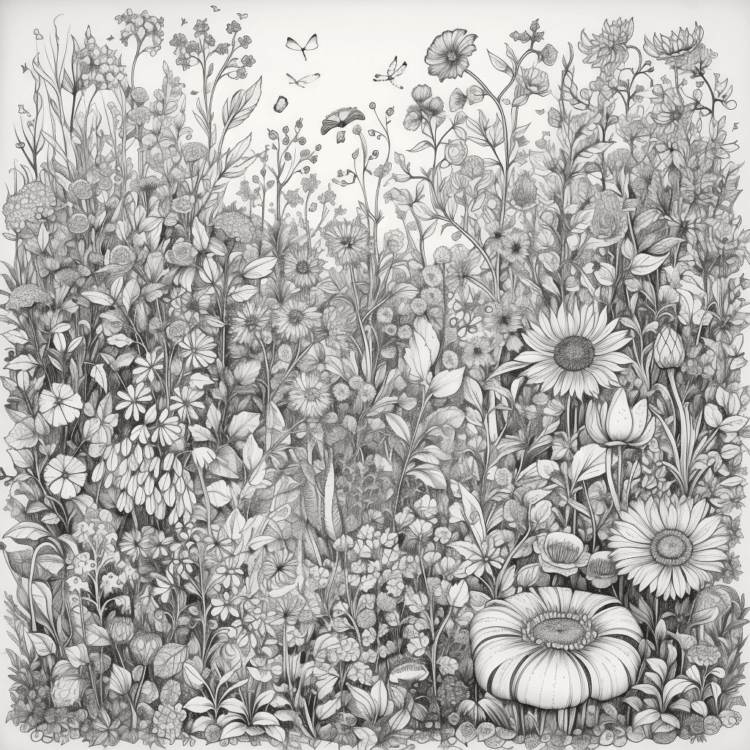 Ausmalbild Frühlingsblumen