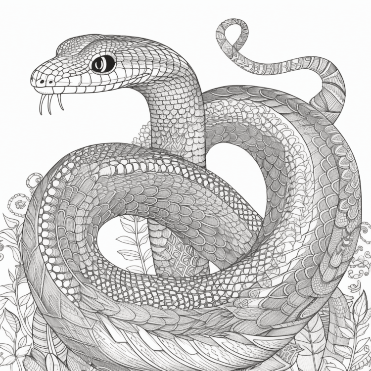 Dibujo para colorear Serpiente peligrosa
