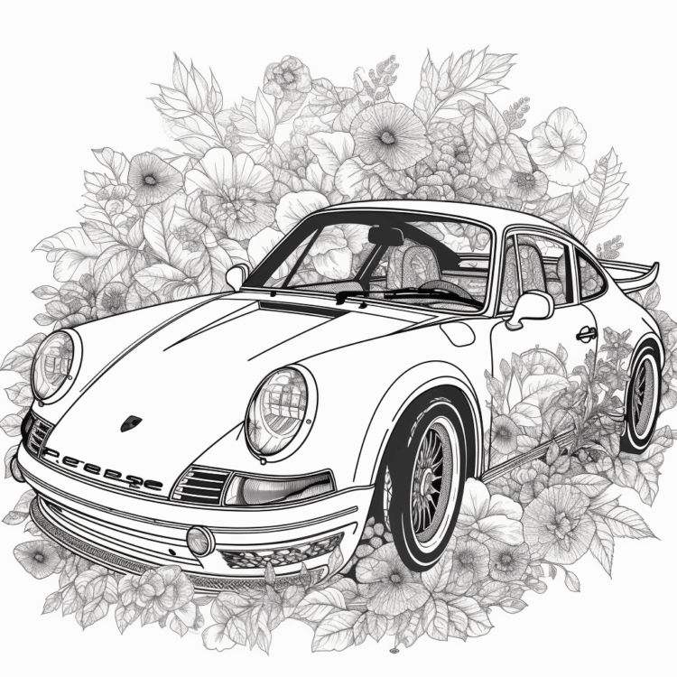 Dibujo para colorear coche brillante