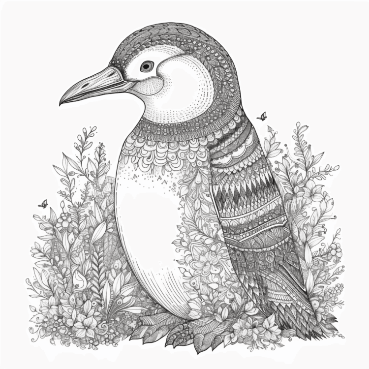 Dibujo para colorear pingüino grande