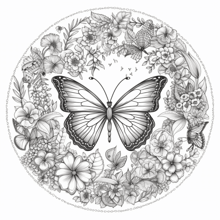 Ausmalbild Großer Schmetterling