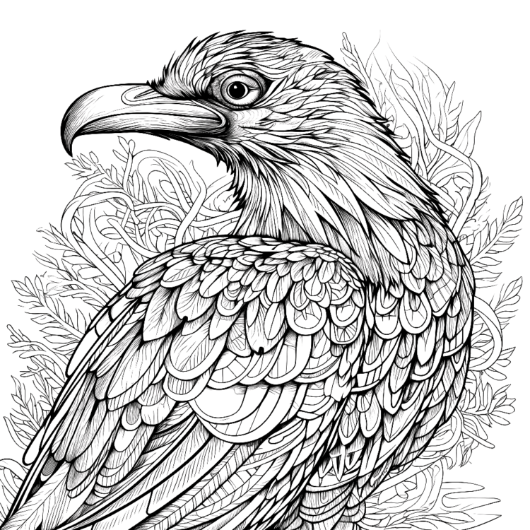 Dibujo para colorear pájaro grande