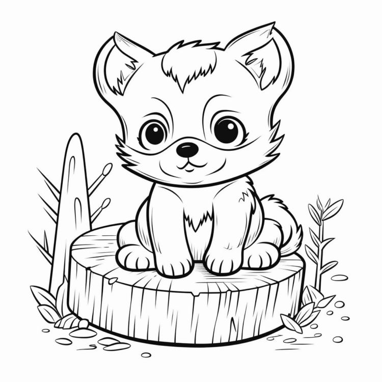 Coloring picture boy and tree trunk