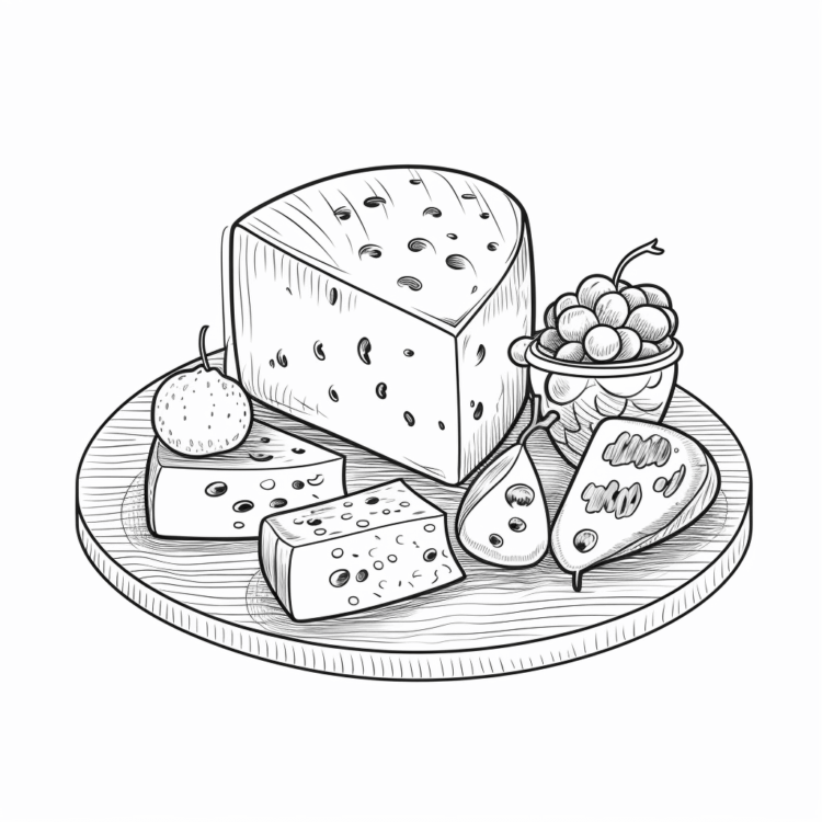 Dibujo para colorear de queso