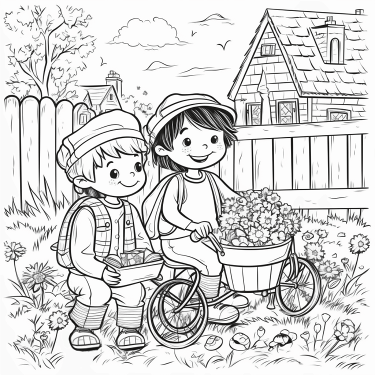 Dibujos para colorear para niños en primavera
