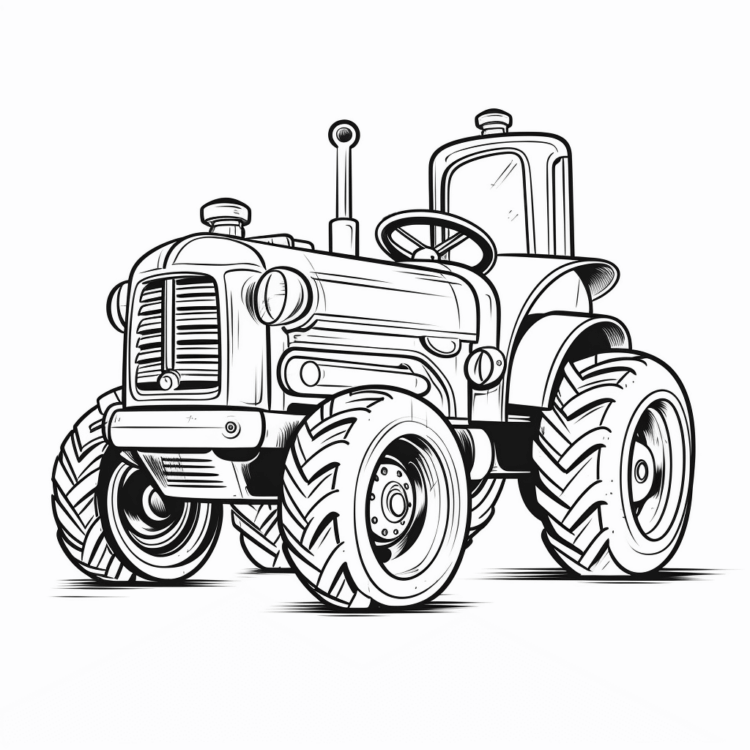 Ausmalbild Kleiner Traktor