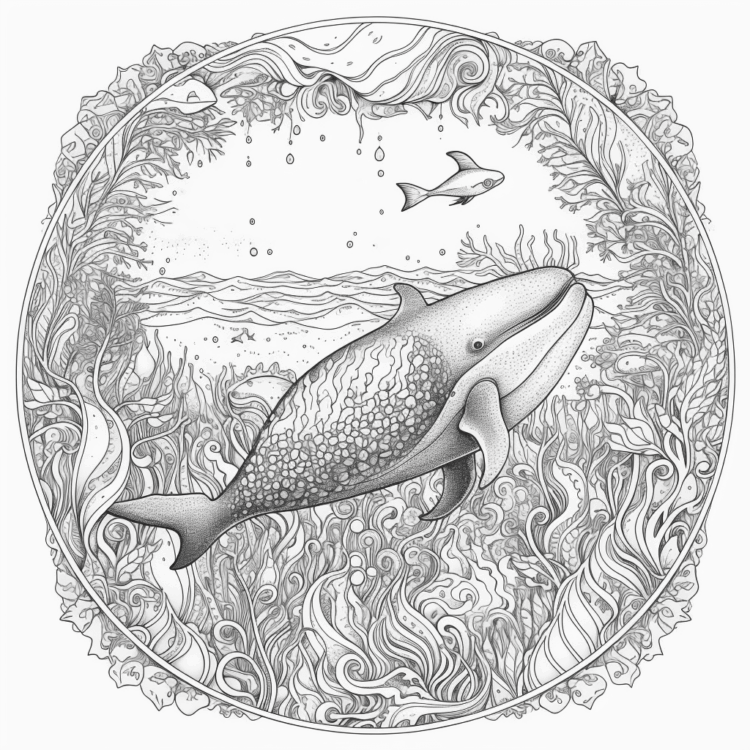 Dibujo para colorear pequeña ballena