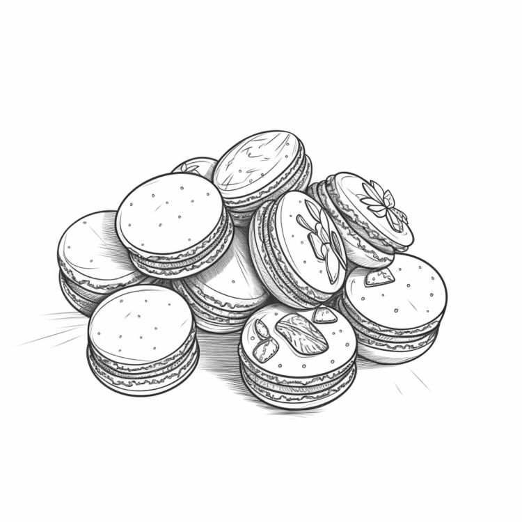 Coloring picture macaroons