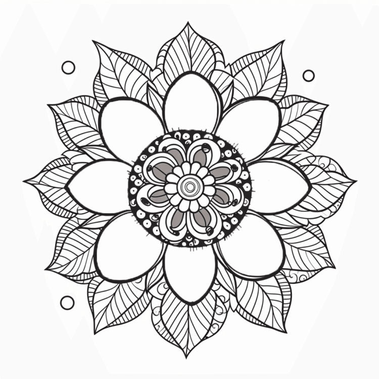 Coloring Mandala Flower