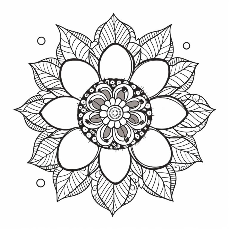  "Mandala Blume" Ausmalbild - kostenlos herunterladen Motiv 