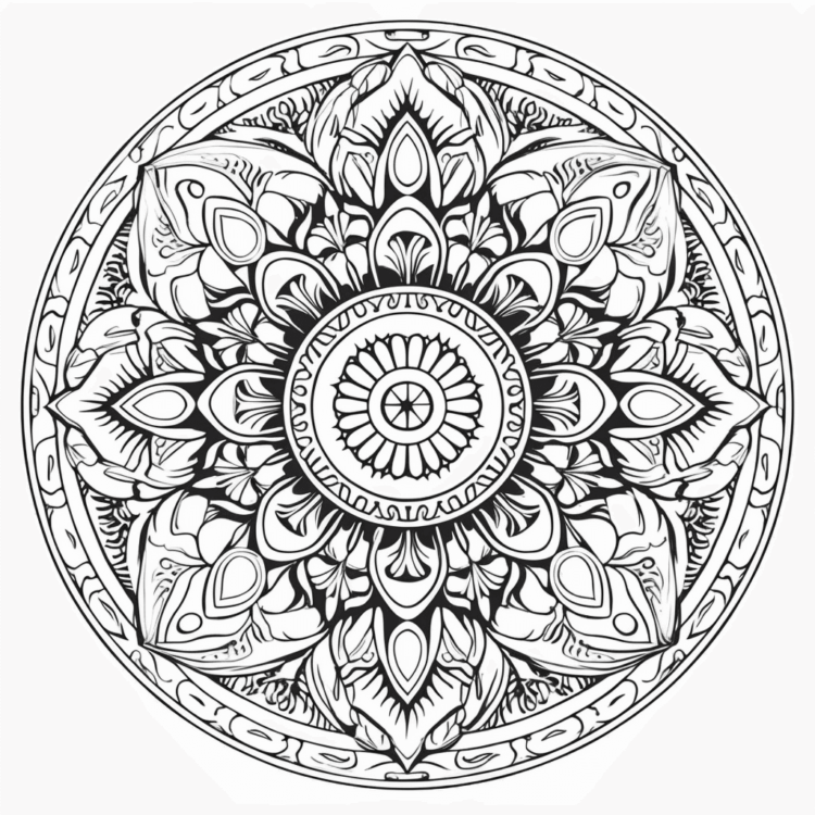 Dibujo para colorear de arte mandala