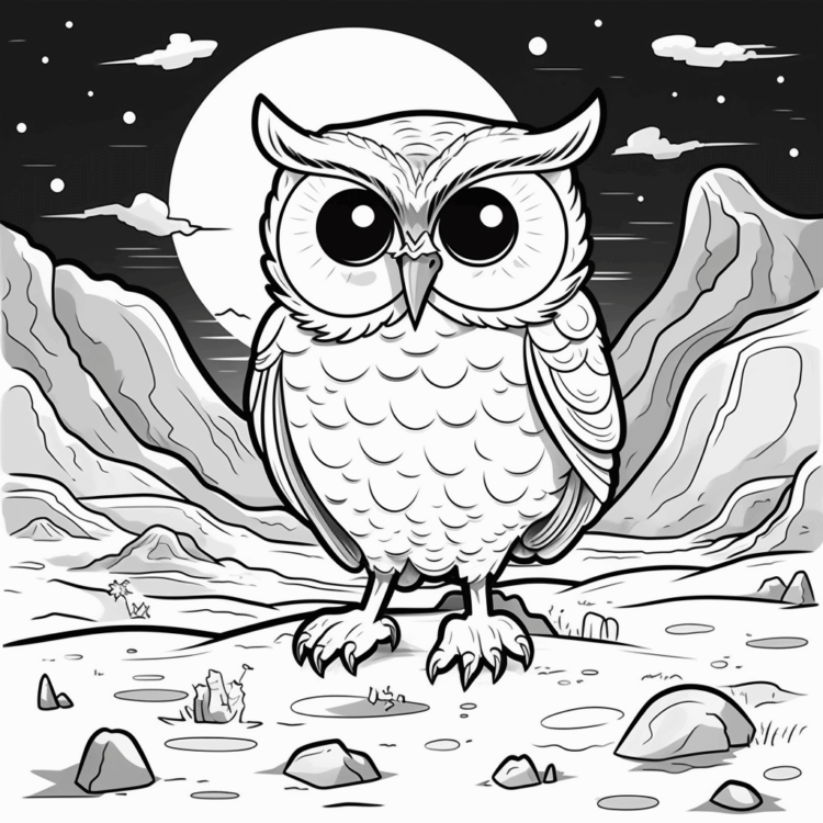 Coloring picture night owl