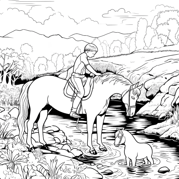Horse by the river