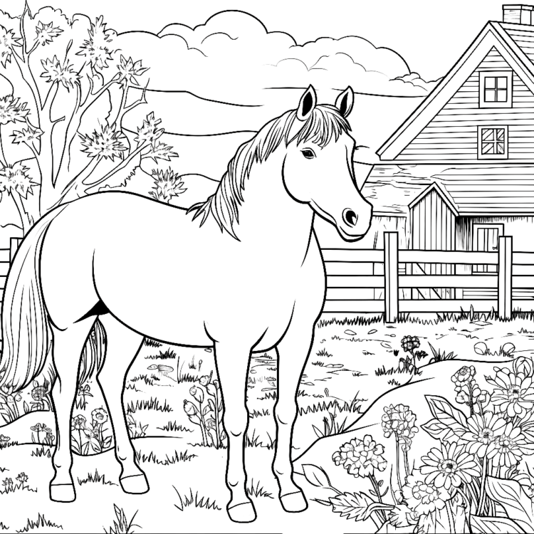 Horse on a farm