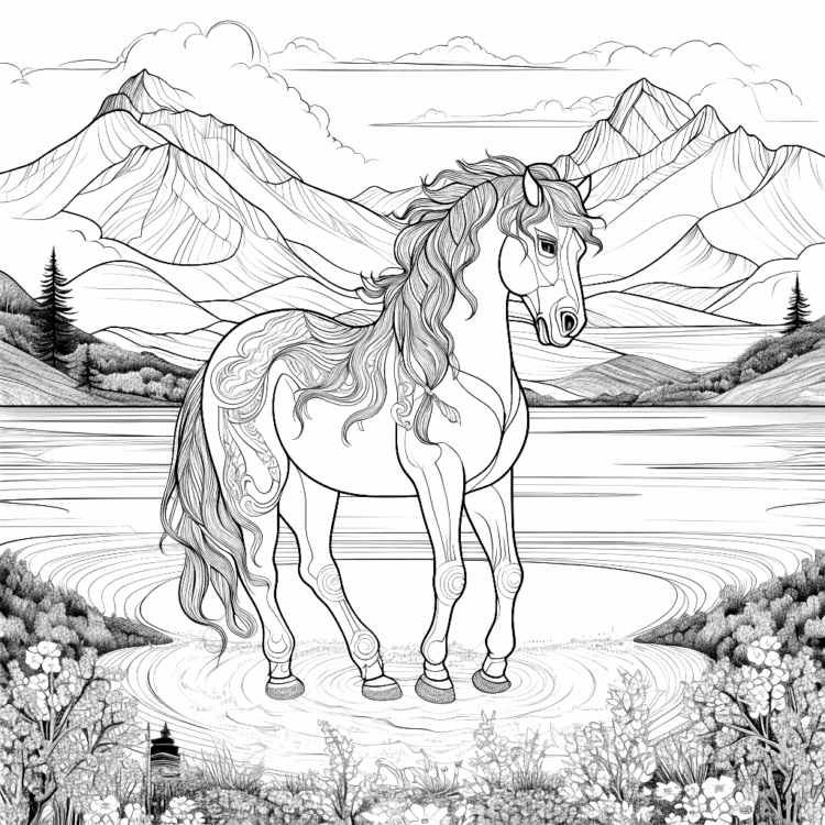 Caballo en las montañas