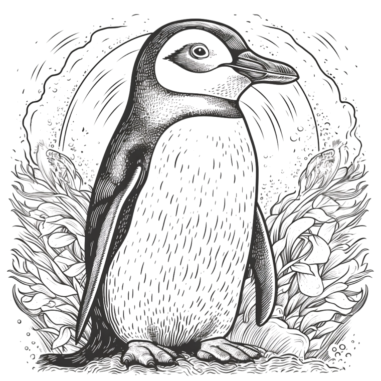 "Pinguin" Ausmalbild - kostenlos herunterladen