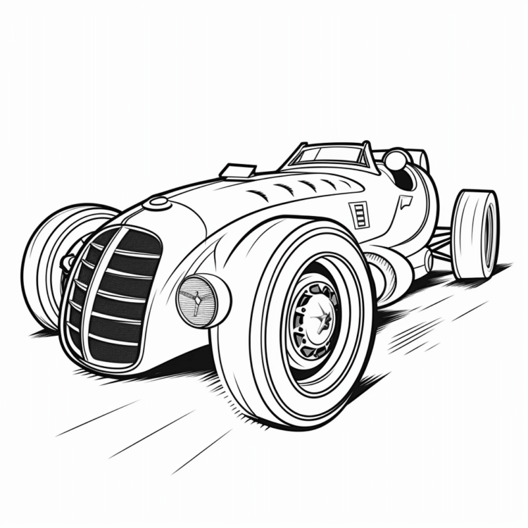 Coloring picture racing car